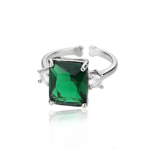 GGYTMQL Mädchen Produkte Ringe Ring Schmuck Frauen Männer große grüne Quadratsteinringe für Frauen quadratische Stein verstellbare Ringparty Punkgeschenke GGYTMQL Mädchen Produkte Ringe Ring Schmuck Frauen Männer große grüne Quadratsteinringe für Frauen quadratische Stein verstellbare Ringparty Punkgeschenke von GGYTMQL