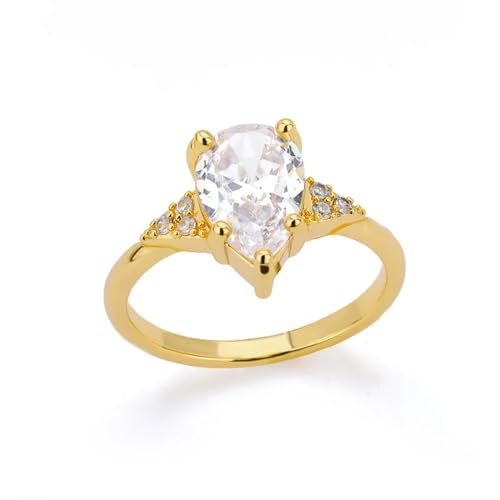 GGYTMQL Mädchenprodukte Ringe Ring Schmuck Frauen Männer Wasser Drop Ringe für Frauen glänzendes Hochzeit Paar Ringgeschenke von GGYTMQL