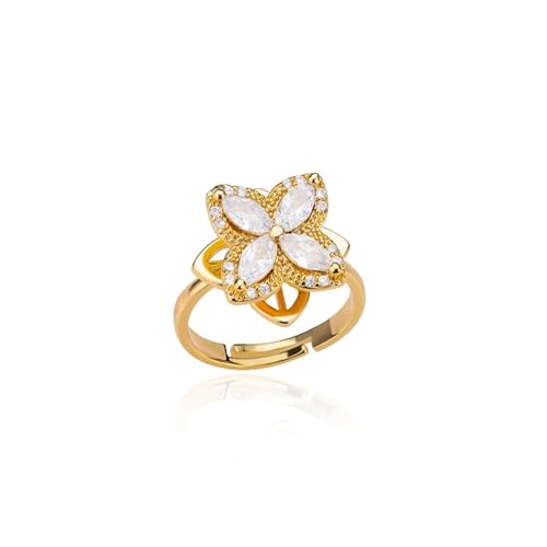 GGYTMQL Mädchenprodukte Ringe Ring Schmuck Frauen rotatable Herzringe für Frauen verstellbare Paar Ring romantische Hochzeitsgeschenke von GGYTMQL