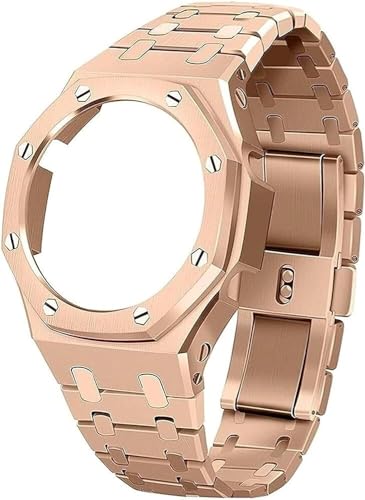 GGYTMQL Metal Watch Band und Case Mod Kit ， für GA2100/GA-2110 Ersatzkit Edelstahl Watch Gurt Gurt Lünette Accessoires ， für Männer Frauen GA2100/GA-2110 Uhr DIY Upgrade Watch Armband von GGYTMQL