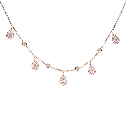 GGYTMQL Mode Frauen Mädchen Charme Schmuck MICRO PAVE erspart Bling Tränen Wasser Tropfen Stein Halsketten Halsketten von GGYTMQL