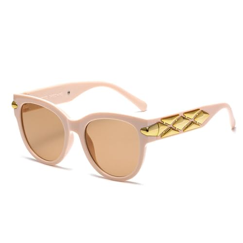 GGYTMQL Modische Katzenaugen-Sonnenbrille mit großem Rahmen, gebratener Teig, breites Bein, Vintage-Sonnenblende, UV400, Beige Pink, Einheitsgröße GGYTMQL Modische Katzenaugen-Sonnenbrille mit großem Rahmen, gebratener Teig, breites Bein, Vintage-Sonnenblende, UV400, Beige Pink, Einheitsgröße von GGYTMQL