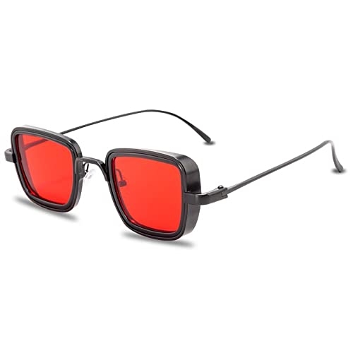 GGYTMQL Modische quadratische Metall-Sonnenbrille für Herren, Vintage, entspiegelt, klassisches Design, UV400, rot, Einheitsgröße GGYTMQL Modische quadratische Metall-Sonnenbrille für Herren, Vintage, entspiegelt, klassisches Design, UV400, rot, Einheitsgröße von GGYTMQL