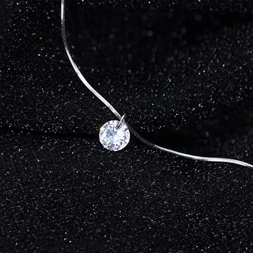 GGYTMQL Pure 925 Sterling Silber Schillerne AAA Zirkon runde Anhänger Halskette für Frauen Mode Halskette Fein Schmuck GGYTMQL Pure 925 Sterling Silber Schillerne AAA Zirkon runde Anhänger Halskette für Frauen Mode Halskette Fein Schmuck von GGYTMQL