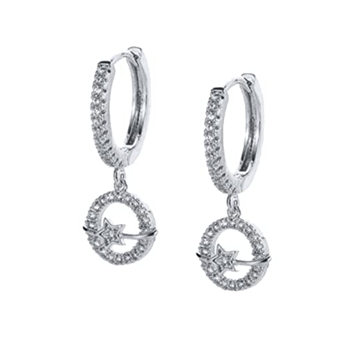 GGYTMQL Reifenohrringe für Frauen Blüten Mond Zirkonstierstichring Ohrring Juwely Pendientes von GGYTMQL