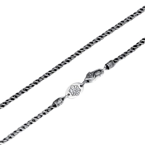 GGYTMQL Reine Männer Frauen 2mm 3,0 mm Twist Halskette S925 Real Chain Halskette Mann GGYTMQL Reine Männer Frauen 2mm 3,0 mm Twist Halskette S925 Real Chain Halskette Mann von GGYTMQL