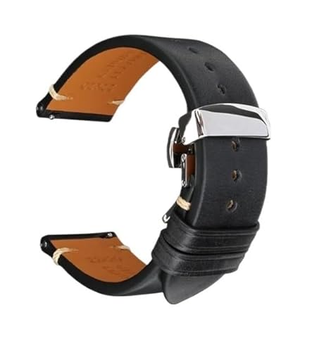 GGYTMQL Retro Leather Watchband -Männer Frauen schwarz grau Brown Uhren Band für Smartwatch 20mm 22mm Schnellveröffentlichungsgurte fit von GGYTMQL