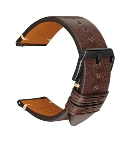 GGYTMQL Retro Leather Watchband -Männer Frauen schwarz grau Brown Uhren Band für Smartwatch 20mm 22mm Schnellveröffentlichungsgurte fit von GGYTMQL