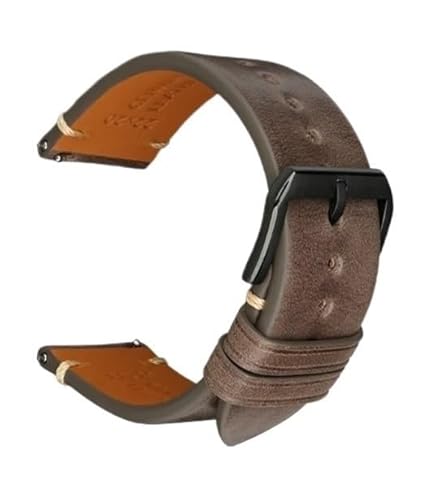 GGYTMQL Retro Leather Watchband -Männer Frauen schwarz grau Brown Uhren Band für Smartwatch 20mm 22mm Schnellveröffentlichungsgurte fit von GGYTMQL