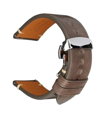 GGYTMQL Retro Leather Watchband -Männer Frauen schwarz grau Brown Uhren Band für Smartwatch 20mm 22mm Schnellveröffentlichungsgurte fit von GGYTMQL