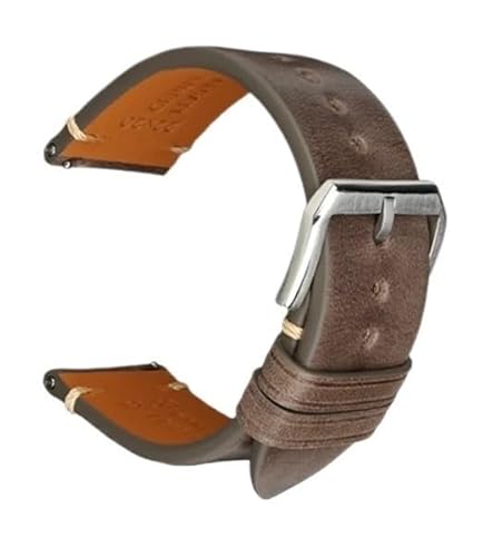 GGYTMQL Retro Leather Watchband -Männer Frauen schwarz grau Brown Uhren Band für Smartwatch 20mm 22mm Schnellveröffentlichungsgurte fit von GGYTMQL