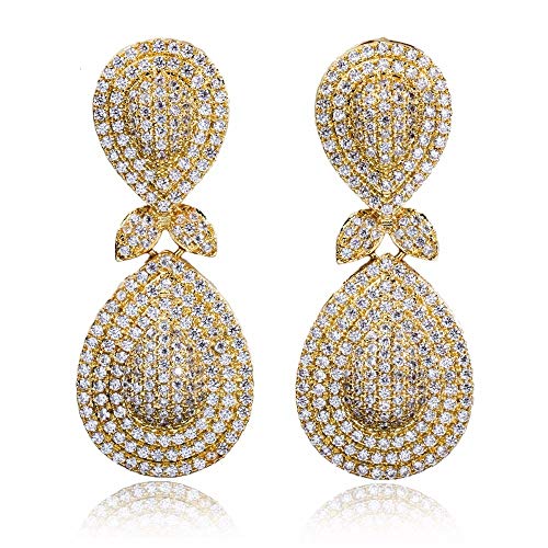 GGYTMQL Schmuck Mikrosteine ​​ebnen lange Ohrringe für Frauen Party lang von GGYTMQL