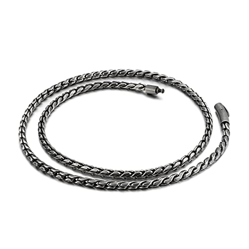 GGYTMQL Twisted Link -Ketten -Halsketten, schwarze Edelstahl -Männer Link -Kette Halskette 67 cm von GGYTMQL