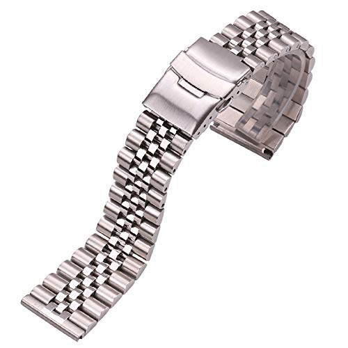 GGYTMQL Uhrengurt Edelstahl Uhrenbänder Frauen Armband 18mm 20 mm 22 mm 24 mm Silber End -End -Uhr -Band -Gurt -Accessoires Armband von GGYTMQL