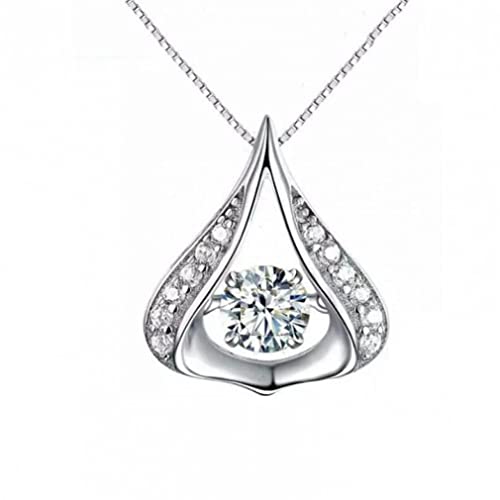 GGYTMQL unregelmäßiger Wasserdropfen -Halsketten Herzform 925 Halsketten für Frauen von GGYTMQL