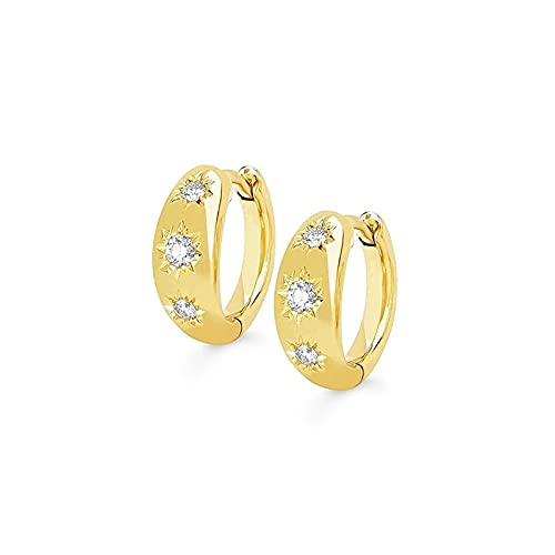 Kleine Reifenohrringe für Frauen achteckiger Sternrunde durchdringende Ohrringohren Schmuck Pendientes von GGYTMQL