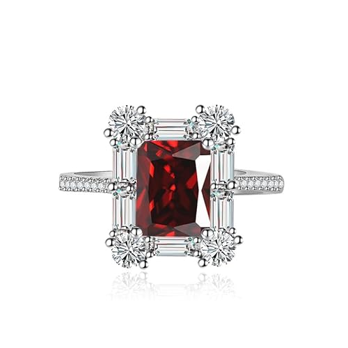 Luxury Square Halo -Verlobungsringe Premium Kubikzirkonia -Versprechen Eternität Ring für Frauen Eheringe Emerald geschnitten Ruby Topaz Simuliertes Diamant CZ Jubiläum offen einstellbarer Ring von GGYTMQL