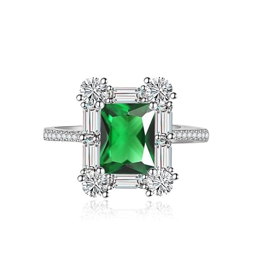 Luxury Square Halo -Verlobungsringe Premium Kubikzirkonia -Versprechen Eternität Ring für Frauen Eheringe Emerald geschnitten Ruby Topaz Simuliertes Diamant CZ Jubiläum offen einstellbarer Ring von GGYTMQL