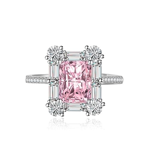 Luxury Square Halo -Verlobungsringe Premium Kubikzirkonia -Versprechen Eternität Ring für Frauen Eheringe Emerald geschnitten Ruby Topaz Simuliertes Diamant CZ Jubiläum offen einstellbarer Ring von GGYTMQL