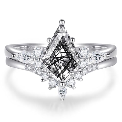 Natural Edelsteinringe Sterling Silber Engagement Ringe für Frauen Kite Schnitt Lapis Lazuli Eheringe Lapis Lazuli Versprechen Ringgeschenk für Valentinstag Größe 5-9 von GGYTMQL