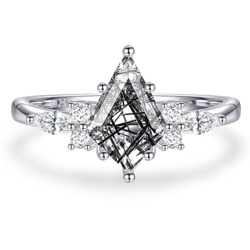 Natural Edelsteinringe Sterling Silber Engagement Ringe für Frauen Kite Schnitt Lapis Lazuli Eheringe Lapis Lazuli Versprechen Ringgeschenk für Valentinstag Größe 5-9 von GGYTMQL