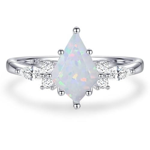 Natural Edelsteinringe Sterling Silber Engagement Ringe für Frauen Kite Schnitt Lapis Lazuli Eheringe Lapis Lazuli Versprechen Ringgeschenk für Valentinstag Größe 5-9 von GGYTMQL