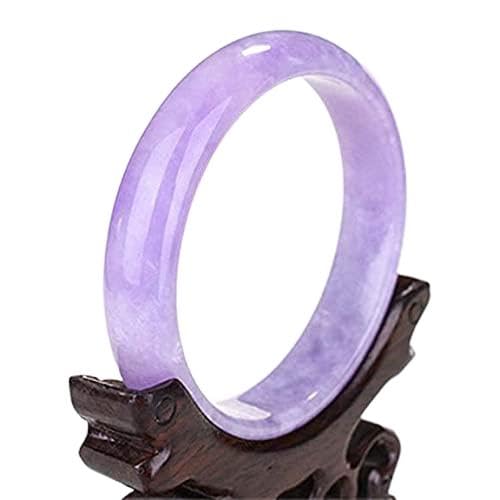 Natural Violet Jade Bangle Fengshui Purpur Jade Armband, chinesische elegante Damen Purple Achat Jade Armband, Hochzeit/Jubiläum/Feier, mit Schmuckschachtel, 56-62 mm, 58 mm von GGYTMQL
