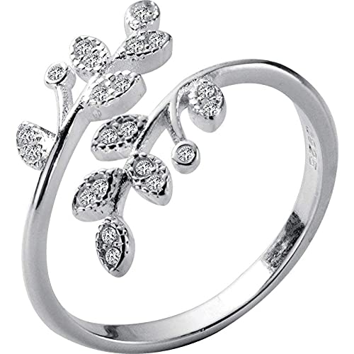 Ohrringe für Damen verstellbare Ringfrauen, S925 Sterling Metallblatt Eingelegtes Kubikzirkonia Mode Verstellbares offenes Knöchel Heckringfinger von GGYTMQL