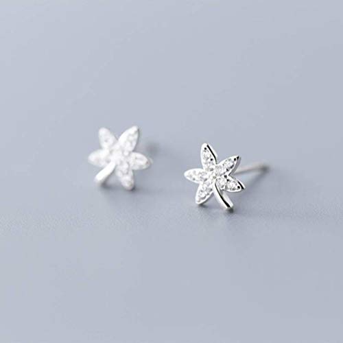 Ohrringe für Frauen, S925 Weißer Pilznägel weiblich koreanische koreanische einfache literarische Mori Maple Blatt Diamant Mode Ohrringe Rose Rose Ohrringe für Frauen, S925 Weißer Pilznägel weiblich koreanische koreanische einfache literarische Mori Maple Blatt Diamant Mode Ohrringe Rose Rose von GGYTMQL