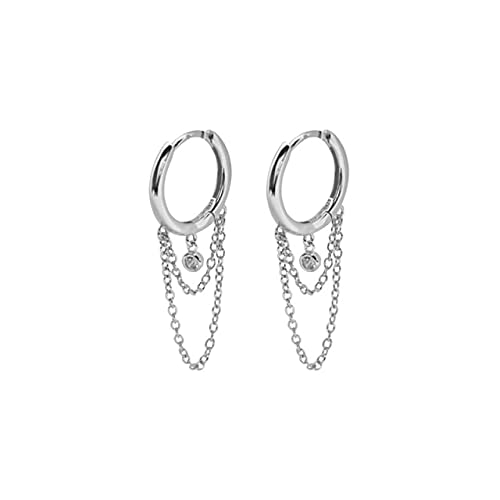 Quastenketten -Hoop -Ohrringe für Frauen durchdringende Ohrschnalle Juwelier Pendientes von GGYTMQL