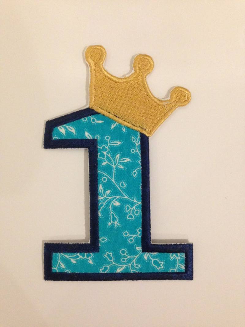 Gestickte Applikation Mit Nummer 1 Und Krone Zum Aufnähen von GGcreatory