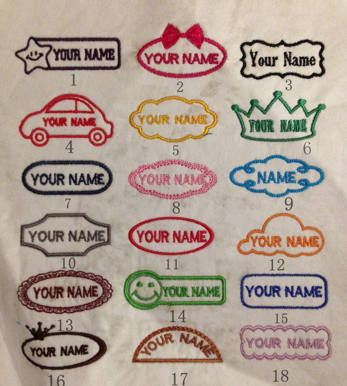 Namensschild Für Kindergarten, Schule, Kindergarten, Rastheim, Gestickt, Zum Annähen Oder Aufbügeln von GGcreatory