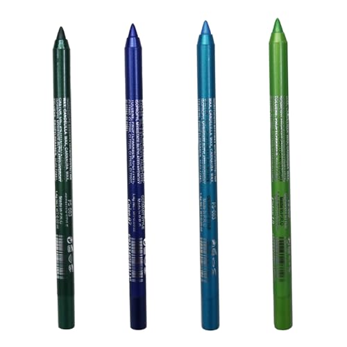 Eyeliner Pencil 4PCS 4 Farben Fischfeste Perle Langletzte Glitzer Eyeliner 8.5g wasserdichte Make-up-Lidschattenstifte, Style 2 von GGpone