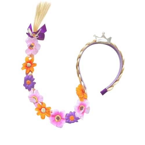 Rapunzel -Perücke für Kinder, 27 lange geflochtene Perücken Stirnbänder, Rapunzel -Haare mit Tiara Blumen, schmackgärmer Perücke für Mädchen Prinzessin Dress -up Accessoires, Style 1 Rapunzel -Perücke für Kinder, 27 lange geflochtene Perücken Stirnbänder, Rapunzel -Haare mit Tiara Blumen, schmackgärmer Perücke für Mädchen Prinzessin Dress -up Accessoires, Style 1 von GGpone