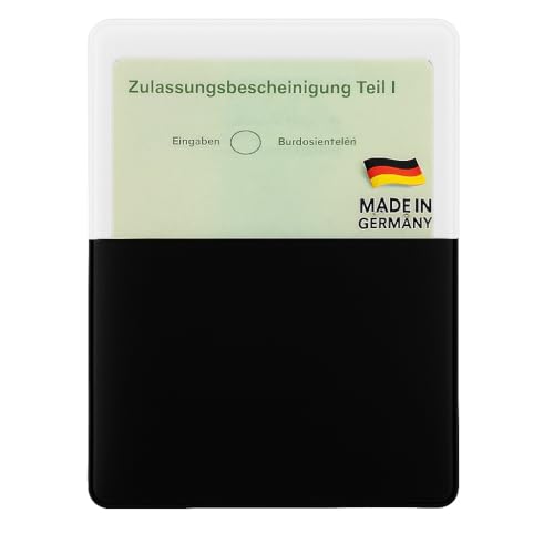 GHADA Fahrzeugschein-Hülle – Made in Germany – Dokumentenmappe für Zulassungsbescheinigung Teil I – Schutzetui aus Kunststoff & Kunstleder – Schwarz von GHADA