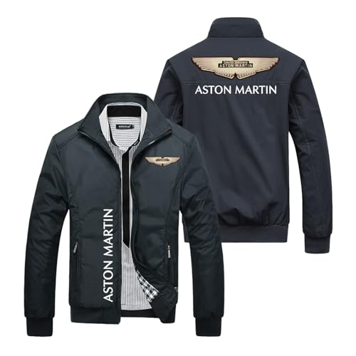 GHAYUCR Herren Übergang Jacke A.s.t.o.n M.a.r_tin, Sommer Dünn Sweatjacke Stehkragen, College Jacke Outdoorjacke Trainingsjacke, sports(Black,XL) von GHAYUCR