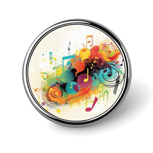Anstecknadel mit abstraktem Musik-Thema, rund, niedliche Krawattennadel für Hüte, Kleidung, Taschen, einzigartiges Mode-Accessoire, Geschenk für Männer und Frauen von GHBNK