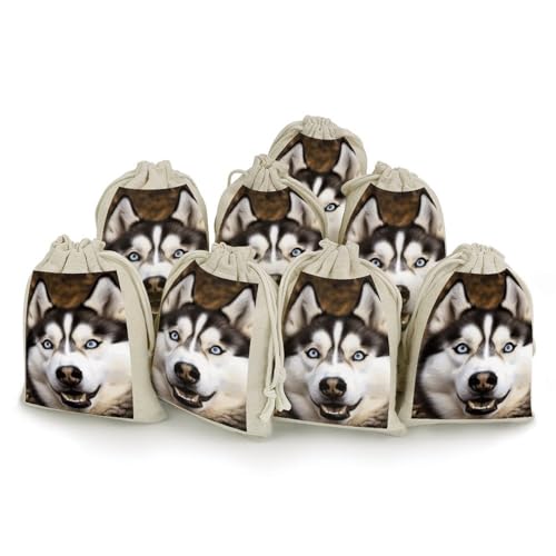 GHBNK Bunches Pocket Stupid Husky Dog Small Pocket Cotton Drawstring Bags Reusable Sachet Bag, Stil:, Einheitsgröße von GHBNK