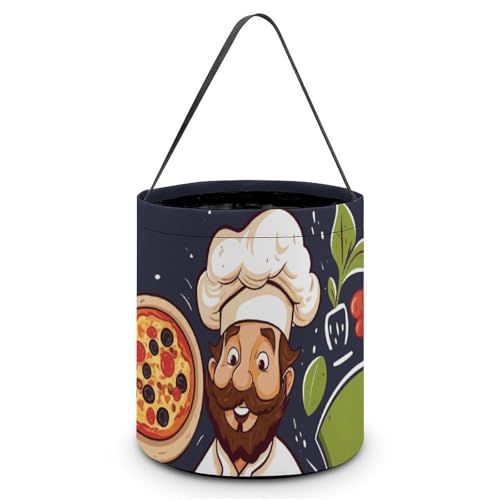 GHBNK Halloween Süßes oder Saures Taschen Chef Pizza Halloween Leckerli Taschen Halloween Taschen Süßigkeiten Korb Tote, Stil, Einheitsgröße, Stil:, Einheitsgröße von GHBNK