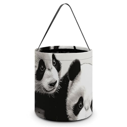 GHBNK Halloween Süßes oder Saures Taschen Pandas Halloween Leckerli Taschen Halloween Taschen Süßigkeiten Korb Tote, Stil, Einheitsgröße, Stil:, Einheitsgröße von GHBNK