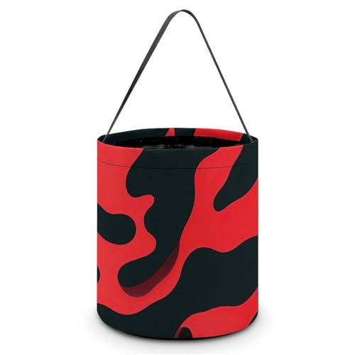 GHBNK Halloween Süßes oder Saures Taschen Rot und Schwarz Camouflage Halloween Leckerli Taschen Halloween Taschen Süßigkeiten Korb Tote, Stil, Einheitsgröße, Stil:, Einheitsgröße von GHBNK