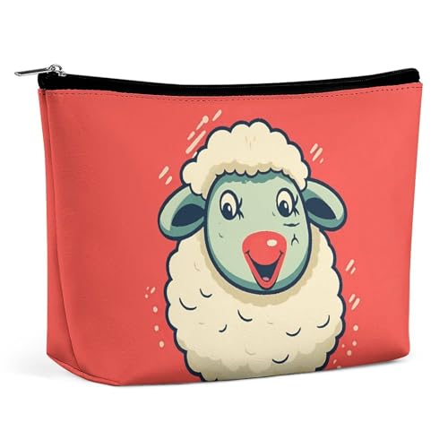GHBNK Kosmetiktasche, tragbar, Kulturbeutel, geometrische Balance, Reise-Make-up-Tasche, Beauty-Make-up-Organizer, Lippenstift-Tasche für Frauen, bezaubernde Schafe, Einheitsgröße, Entzückendes Schaf, GHBNK Kosmetiktasche, tragbar, Kulturbeutel, geometrische Balance, Reise-Make-up-Tasche, Beauty-Make-up-Organizer, Lippenstift-Tasche für Frauen, bezaubernde Schafe, Einheitsgröße, Entzückendes Schaf, von GHBNK