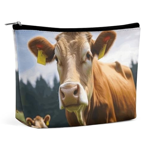 GHBNK Kosmetiktasche, tragbar, Waschbär, Reise-Make-up-Tasche, Beauty-Organizer, Lippenstift-Tasche für Damen, Braune Kuh, Einheitsgröße GHBNK Kosmetiktasche, tragbar, Waschbär, Reise-Make-up-Tasche, Beauty-Organizer, Lippenstift-Tasche für Damen, Braune Kuh, Einheitsgröße von GHBNK
