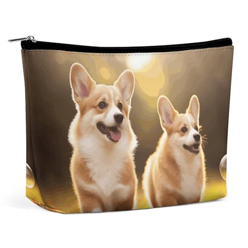 GHBNK Kosmetiktasche, tragbare Kulturbeutel, rosa Flamingo am Strand, Reise-Make-up-Tasche, Beauty-Organizer, Lippenstift-Tasche für Damen, Niedlicher Corgi Hund, Einheitsgröße GHBNK Kosmetiktasche, tragbare Kulturbeutel, rosa Flamingo am Strand, Reise-Make-up-Tasche, Beauty-Organizer, Lippenstift-Tasche für Damen, Niedlicher Corgi Hund, Einheitsgröße von GHBNK