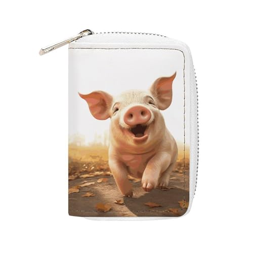 GHBNK Kreditkartenetui, lächelnd, Kreditkartenetui für Damen, Visitenkarten-Organizer, Kartenhalter, Geldbörse, kleine Münzbörse, weiches PU-Kartenetui mit Reißverschluss, Stil, 16 x 11,5 cm, Stil:, von GHBNK