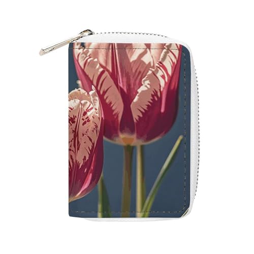 GHBNK Kreditkartenetui mit Blumen, Kreditkartenetui für Damen, Visitenkarten-Organizer, Kartenhalter, Geldbörse, kleine Münzbörse, weiches PU-Kartenetui mit Reißverschluss, Stil, 16 x 11,5 cm, Stil:, von GHBNK