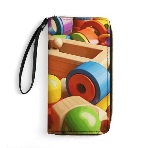 GHBNK Lange Geldbörse mit Handgelenk, für Damen, Weihnachtsmannmütze, Geschenk und Frohe Weihnachten, Ledergeldbörsen mit Reißverschluss-Halter, großes Fassungsvermögen, Münzfach, von GHBNK