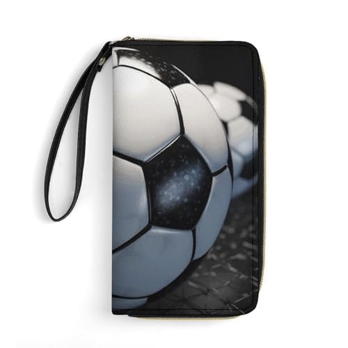 GHBNK Lange Geldbörse mit Handgelenk, für Damen, Weihnachtsmannmütze, Geschenk und Frohe Weihnachten, Ledergeldbörsen mit Reißverschluss-Halter, großes Fassungsvermögen, Münzfach, von GHBNK