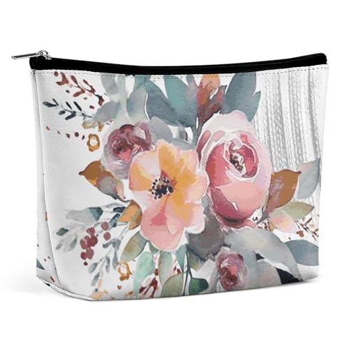 GHBNK Make-up-Tasche für Damen, tragbare Kosmetiktasche, Aquarell-Blumenmuster, Reise-Make-up-Organizer, Kulturbeutel, Stil, Einheitsgröße, Stil:, Einheitsgröße GHBNK Make-up-Tasche für Damen, tragbare Kosmetiktasche, Aquarell-Blumenmuster, Reise-Make-up-Organizer, Kulturbeutel, Stil, Einheitsgröße, Stil:, Einheitsgröße von GHBNK