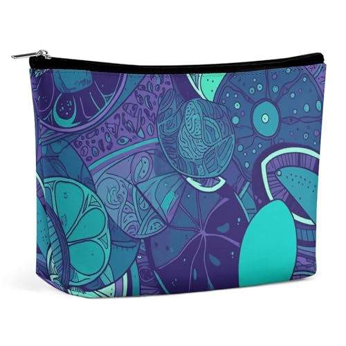 GHBNK Make-up-Tasche für Damen, tragbare Kosmetiktasche, Blau, Blaugrün, Zitrone, Reise-Make-up-Organizer, Kulturbeutel, Stil, Einheitsgröße, Stil:, Einheitsgröße GHBNK Make-up-Tasche für Damen, tragbare Kosmetiktasche, Blau, Blaugrün, Zitrone, Reise-Make-up-Organizer, Kulturbeutel, Stil, Einheitsgröße, Stil:, Einheitsgröße von GHBNK